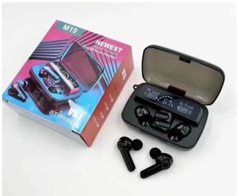 TWS M19 Ear Buds Wireless Airpods M19 with Powerbank, Bluetooth 5.3 Headphones In Ear, Bluetooth Earphones with Built-in Microphone, Wireless Ear Buds, Bluetooth Earbuds with Mic