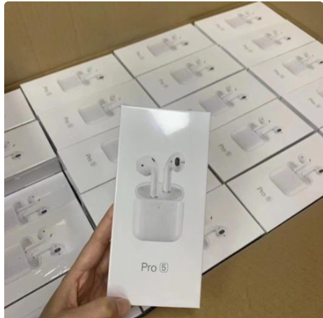 TWS Airpods Twins Bluetooth Earbuds Original Pro 5 Airpods/Headphones/Earphones. Bluetooth V5.0 Earphone Touch Sensor True Stereo 10m Transmission Built in Mic Earbuds with Charging Case