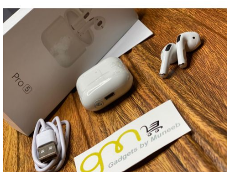 TWS Airpods Twins Bluetooth Earbuds Original Pro 5 Airpods/Headphones/Earphones. Bluetooth V5.0 Earphone Touch Sensor True Stereo 10m Transmission Built in Mic Earbuds with Charging Case