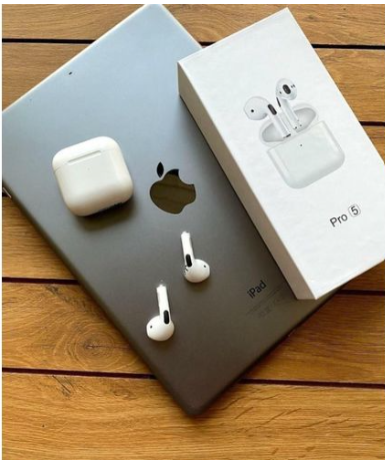 TWS Airpods Twins Bluetooth Earbuds Original Pro 5 Airpods/Headphones/Earphones. Bluetooth V5.0 Earphone Touch Sensor True Stereo 10m Transmission Built in Mic Earbuds with Charging Case