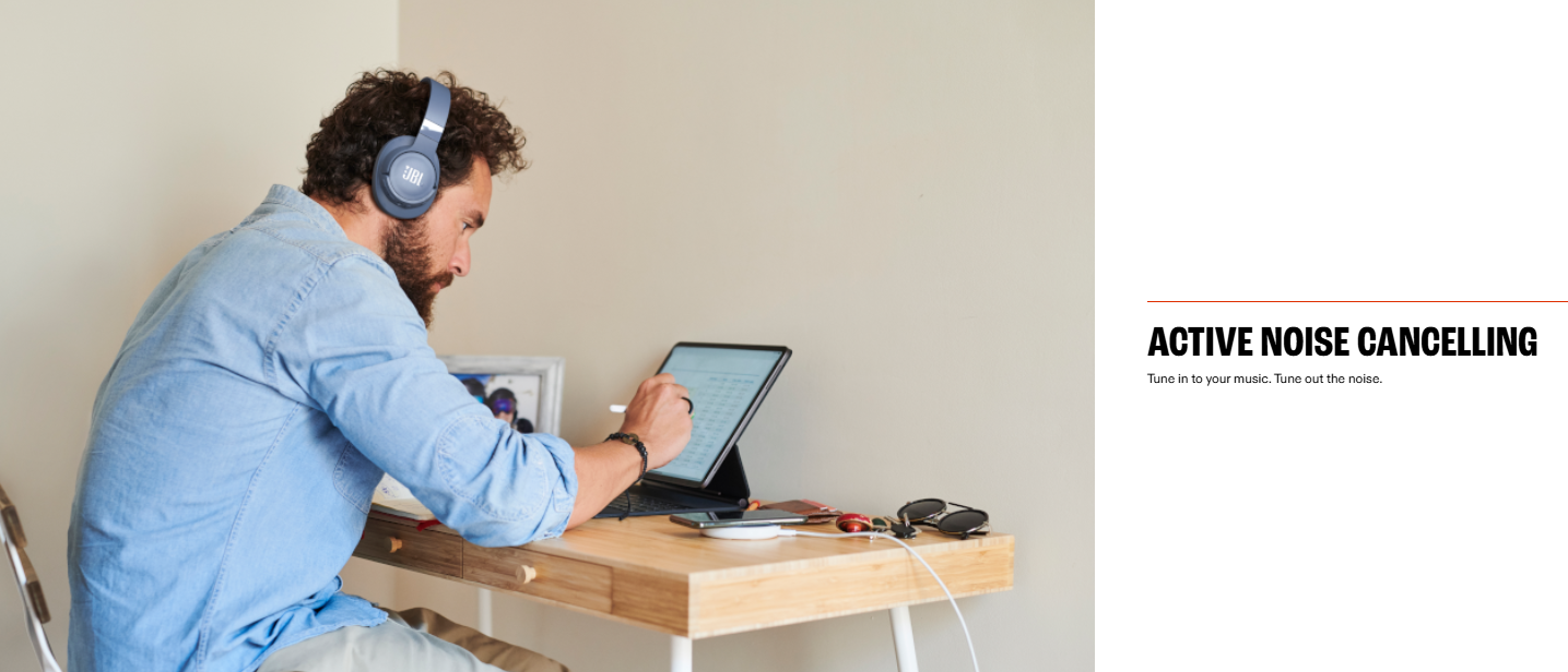 JBL Tune BT Wireless Over-Ear – Bluetooth Headphones EXTRA BASS Active noise cancelling