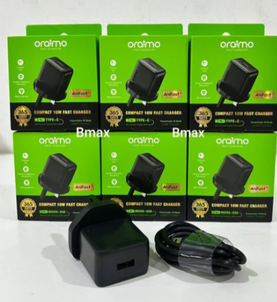 Oraimo Fast Charging Charger comes with  Type-C charging cable and 365 days warranty
