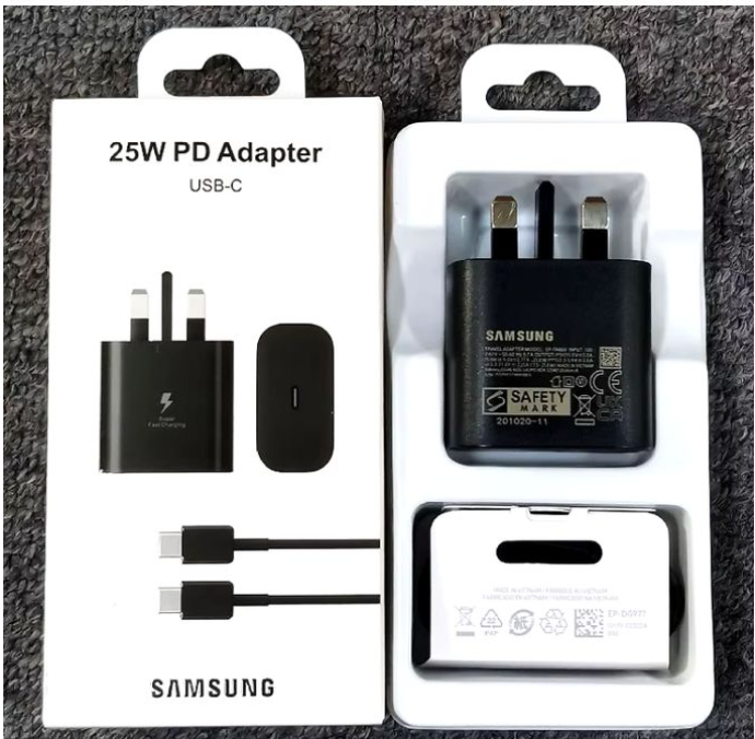 Samsung Galaxy Fast Charger 25W USB C Type C To C Full Wall Charger Super Fast Adapter Android Phone Charger For Galaxy A16, A15 5G A14 A13 A53 A54 A55 A06 A04s A05s A12 A52 S25 S24 S23 S22 S21 S20 S1