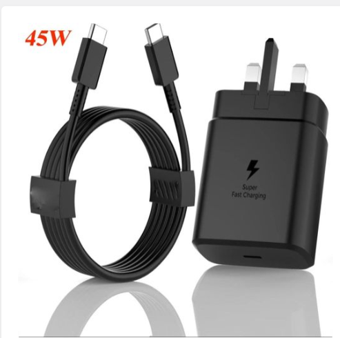 Samsung 45 Watts Super Fast Type C To C Charger For Galaxy, A05s,A15,A14,A35, A55, A34,A54,A06, A16, A26,A36, A56, S20,S20 Plus,S20 Ultra,S21,S21 Plus,S21 Ultra, S22, S22Plus, S22 Ultra, S23,S23 Plus,