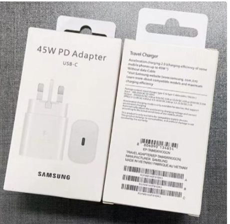 Samsung 45Watts Super Fast Adapter/ Charger Type C To C For Galaxy S20,S20 Plus, S20 Ultra,S21, S21 Plus, S21 Ultra, S22, S22Plus, S22 Ultra, S23,S23 Plus, S23 Ultra, S24, S24 Plus, S24 Ultra, Note 10