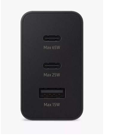 Samsung Super Fast USB C Wall Charger 65w Trio Adapter for Galaxy A06/A16/ S25/ S24/S23/S22/S21 FE/S22+/S20 FE/S10e/S9/S8/Z Note 20/21, A15 5G/A14 5G/A54/A55/A13 5G/A03s/A53 5G/A35/A23/A24/