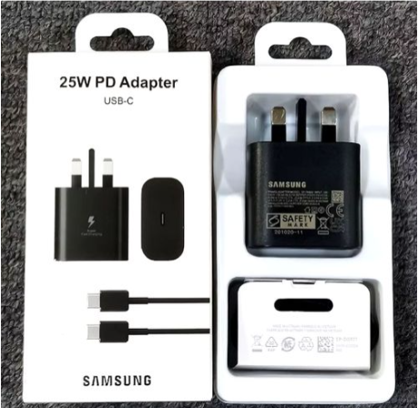 Samsung Galaxy Fast Charger 25W USB C Type C To C Full Wall Charger For Galaxy A06 A17 A16, A15 5G A14 A13 A53 A54 A55 A06 A04s A05s A12 A52 S25 S24 S23 S22 S21 S20 S1