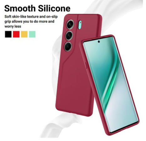 Tecno Camon 40 Pro Original Premium Silicone Maroon Heavy Duty Phone Case/ Back Cover
