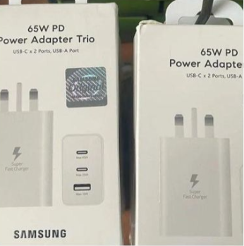 Samsung 65W USB C Charger, 3 Ports SuperFast Wall Charger/Adapter For Galaxy A16/A06/S25/S24/S23/S22/S21 FE/S22+/S20 FE/S10e/S9/S8/Z Note 20/A15 5G/A14 5G/A54/A55/A03s/A53A35/A23/A24/A25/A05S/A04S/A34