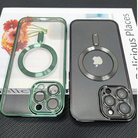 Apple iPhone 13 Pro Max Cover Clear Luxury Case MagSafe, Shockproof Case, Highspeed Wireless Charging case/cover