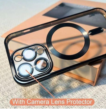 Apple iPhone 13 Pro Max Cover Clear Luxury Case MagSafe, Shockproof Case, Highspeed Wireless Charging case/cover