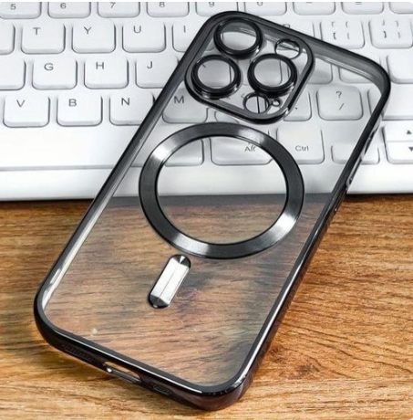 Apple iPhone 13 Pro Max Cover Clear Luxury Case MagSafe, Shockproof Case, Highspeed Wireless Charging case/cover