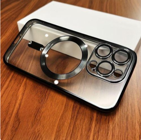 Apple iPhone 13 Pro Max Cover Clear Luxury Case MagSafe, Shockproof Case, Highspeed Wireless Charging case/cover