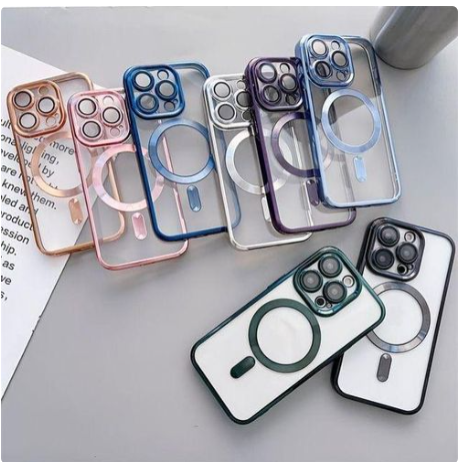 Apple iPhone 13 Pro Max Cover Clear Luxury Case MagSafe, Shockproof Case, Highspeed Wireless Charging case/cover