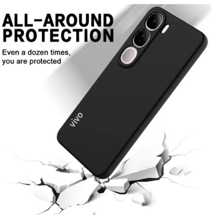 Vivo V40 Lite Black Original Liquid silicone Phone Case/Cover