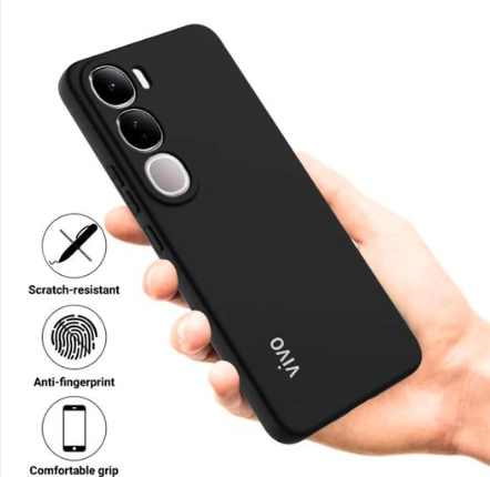 Vivo V40 Lite Black Original Liquid silicone Phone Case/Cover