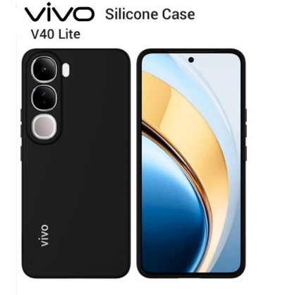 Vivo V40 Lite Black Original Liquid silicone Phone Case/Cover