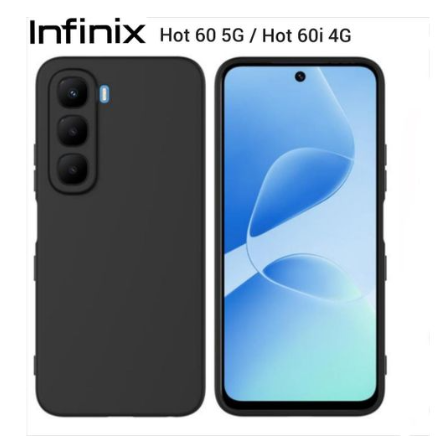 Infinix Hot 60i 4G  Black soft silicone phone case/cover