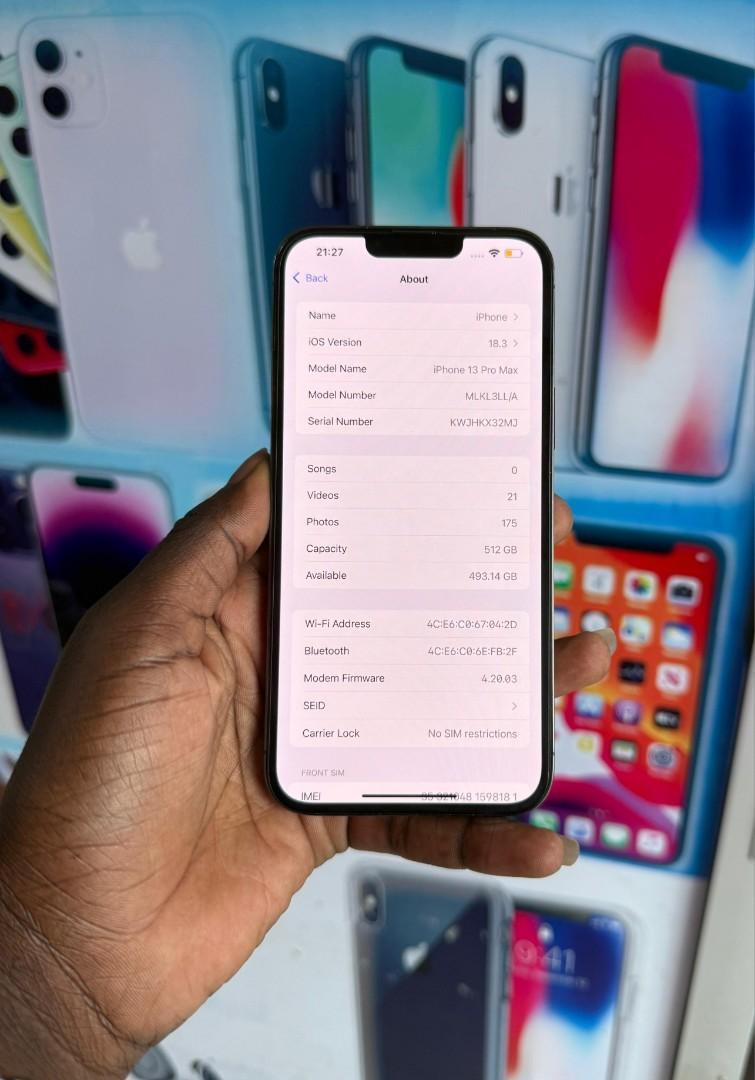 EX UK IPHONE 13 PRO MAX 512GB WITH 100% BATTERY HEALTH