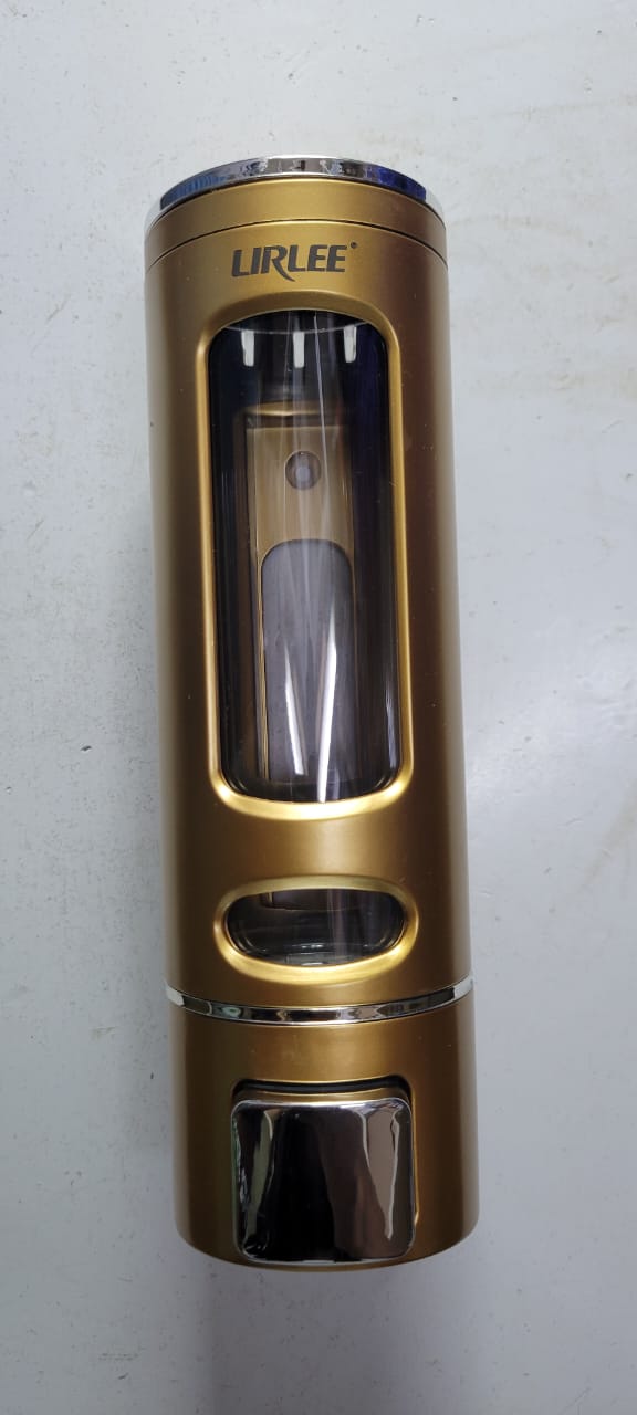 Lirlee H05 Gold Wall-Mounted Soap Dispenser – Stylish 400ml Touch Pump for Bathroom & Kitchen.