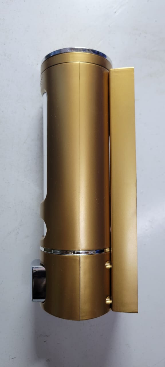 Lirlee H05 Gold Wall-Mounted Soap Dispenser – Stylish 400ml Touch Pump for Bathroom & Kitchen.