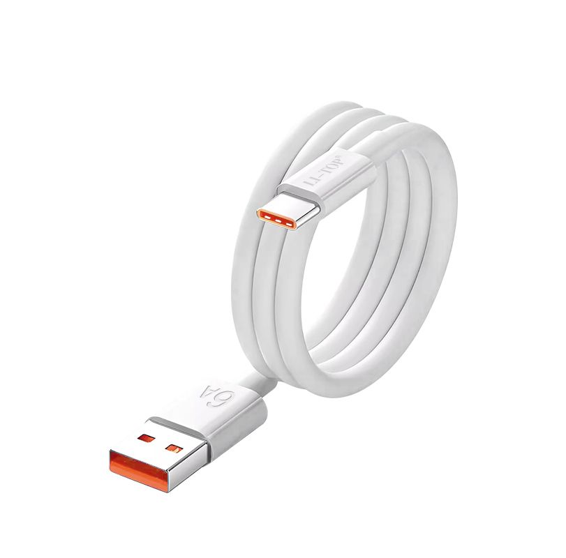 66-watt USB Type-C data cable, 10-ampere, fast charging cable, mobile phone USB cable, suitable for Huawei, Xiaomi, Redmi, and Samsung models. USB Type-C data cable