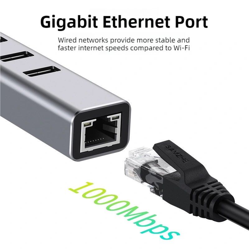 USB network cable converter to USB3.0 Gigabit port driverless Ethernet hub, network card hub, rj45 docking station