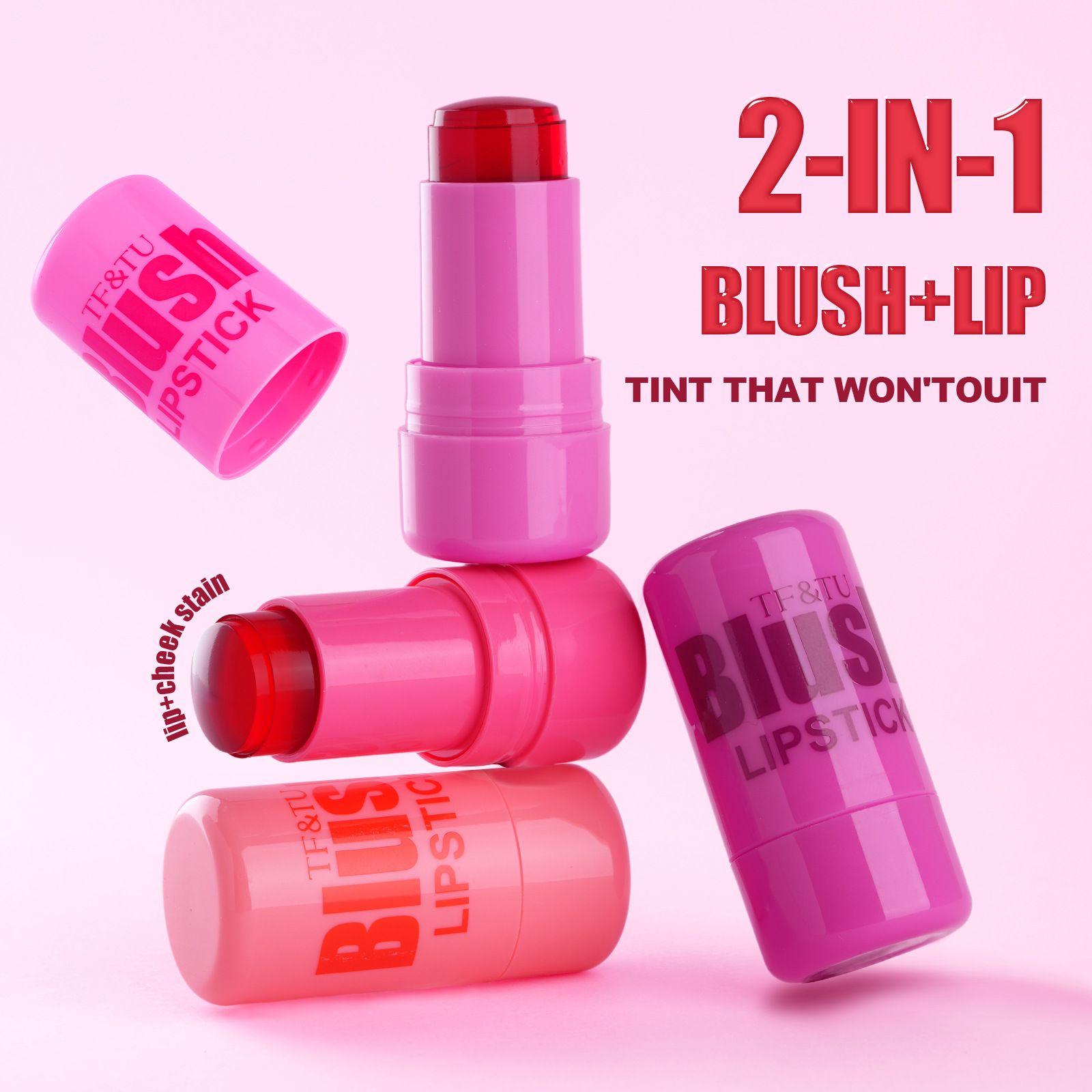 2 in 1 Jelly Lipstick Blush Stick rare Beauty Natural Toning Brightening Color Changing Makeup Custom Cream Blush Private Label