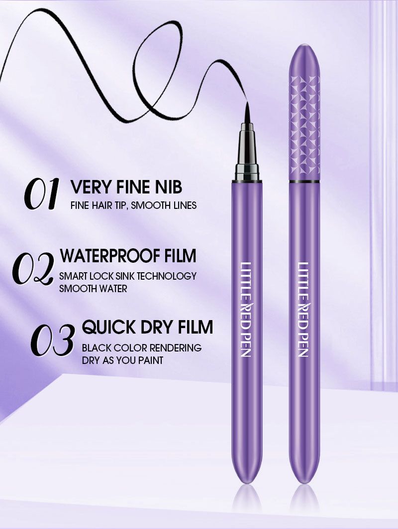 New Fascinating Purple Slim Black Liquid Eyeliner Waterproof Natural Long Lasting Cosmetic Smooth Eyeliner Private Label