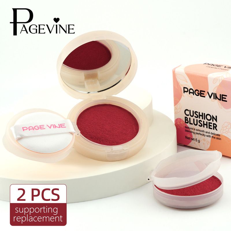 Sweet Color Air Cushion Blushes Private Label 6 Colors High Pigment Moisturizing Matte Velvet Cushion Blush With Mirror and Puff