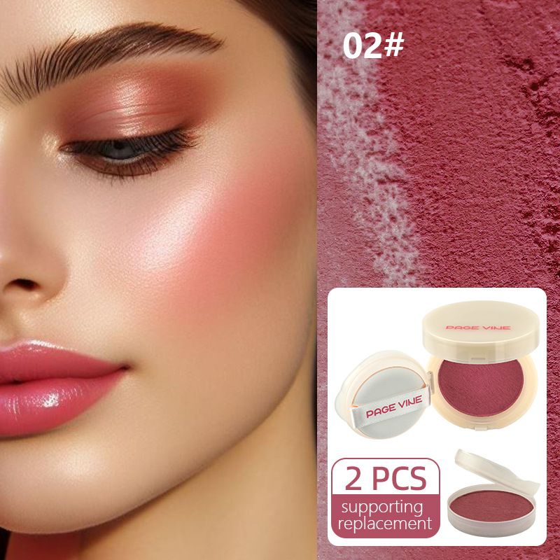 Sweet Color Air Cushion Blushes Private Label 6 Colors High Pigment Moisturizing Matte Velvet Cushion Blush With Mirror and Puff