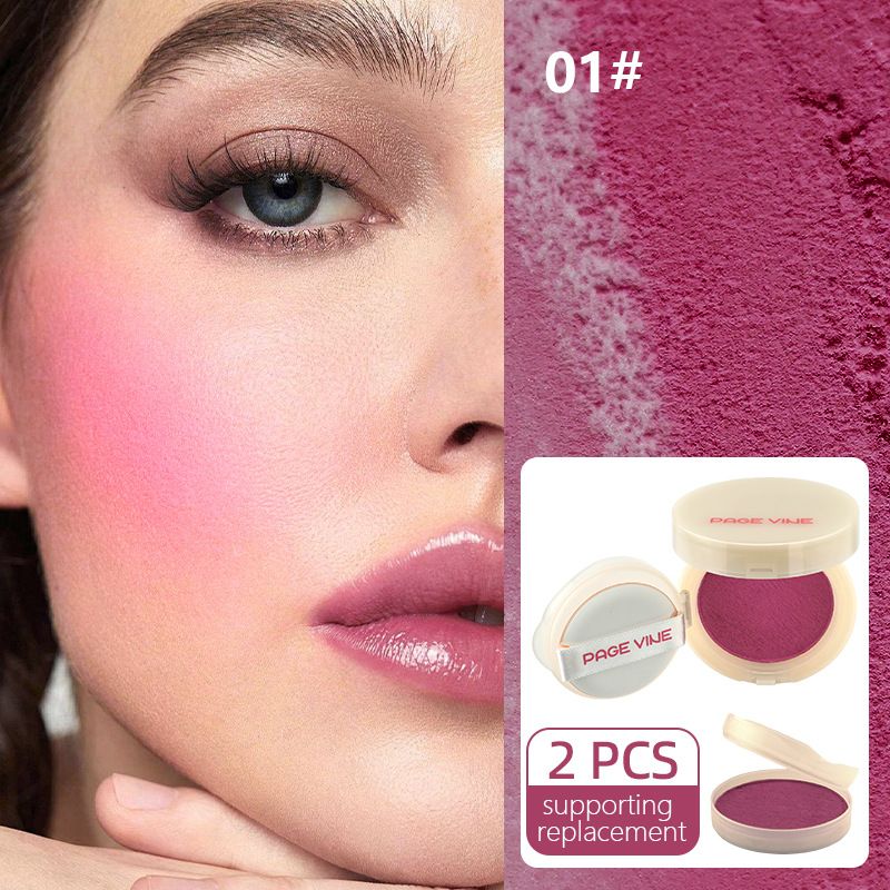 Sweet Color Air Cushion Blushes Private Label 6 Colors High Pigment Moisturizing Matte Velvet Cushion Blush With Mirror and Puff