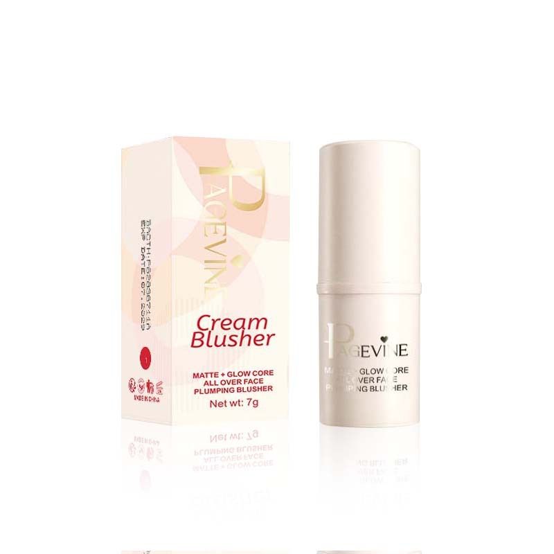 Multi-Purpose 2-IN-1 Cream Brush With Highlighter Lip & Cheek Makeup Natural Looking Daily Face Makeup Blusher