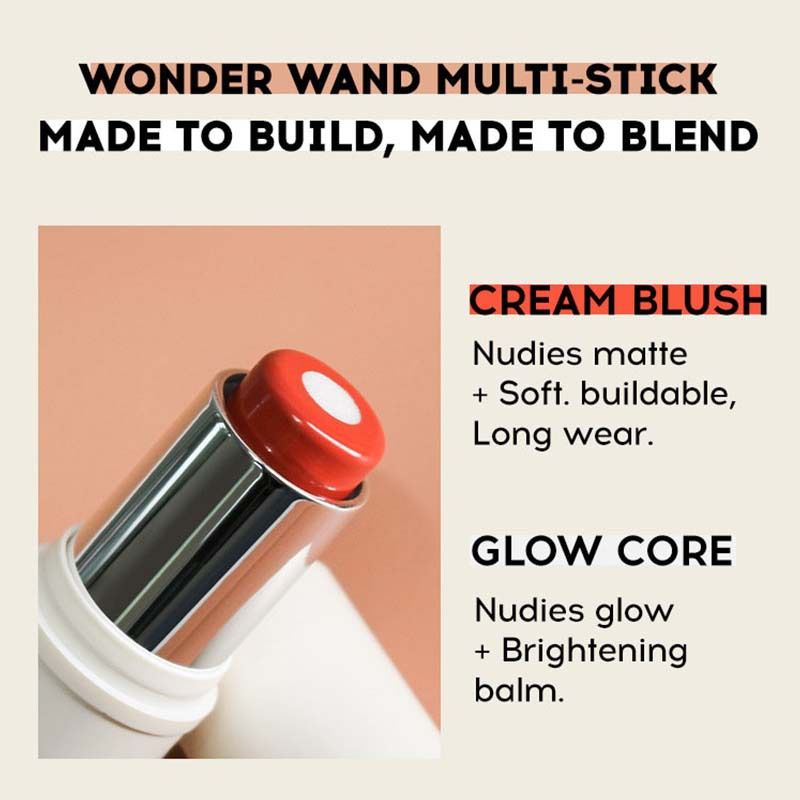 Multi-Purpose 2-IN-1 Cream Brush With Highlighter Lip & Cheek Makeup Natural Looking Daily Face Makeup Blusher