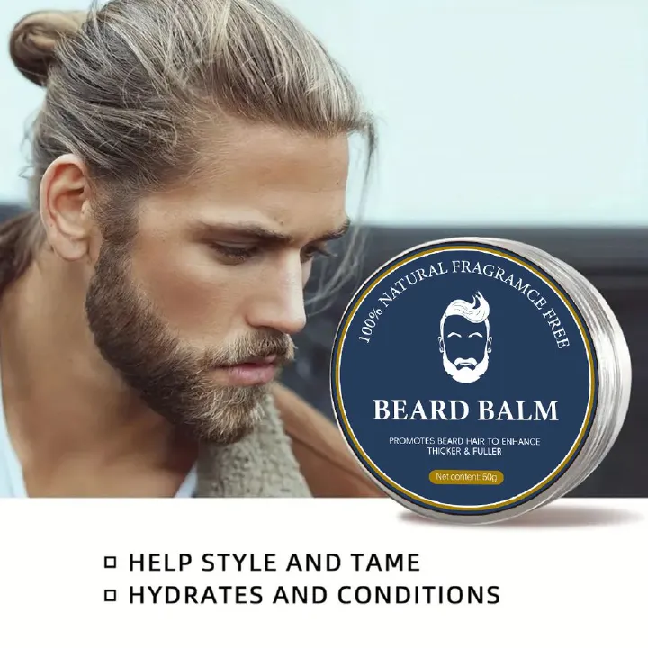 Private Label Men Skin Care Products Beard Balm Natural Ingredients Smoothing Nourishing Beard Balm for Men Styling Beard Balm