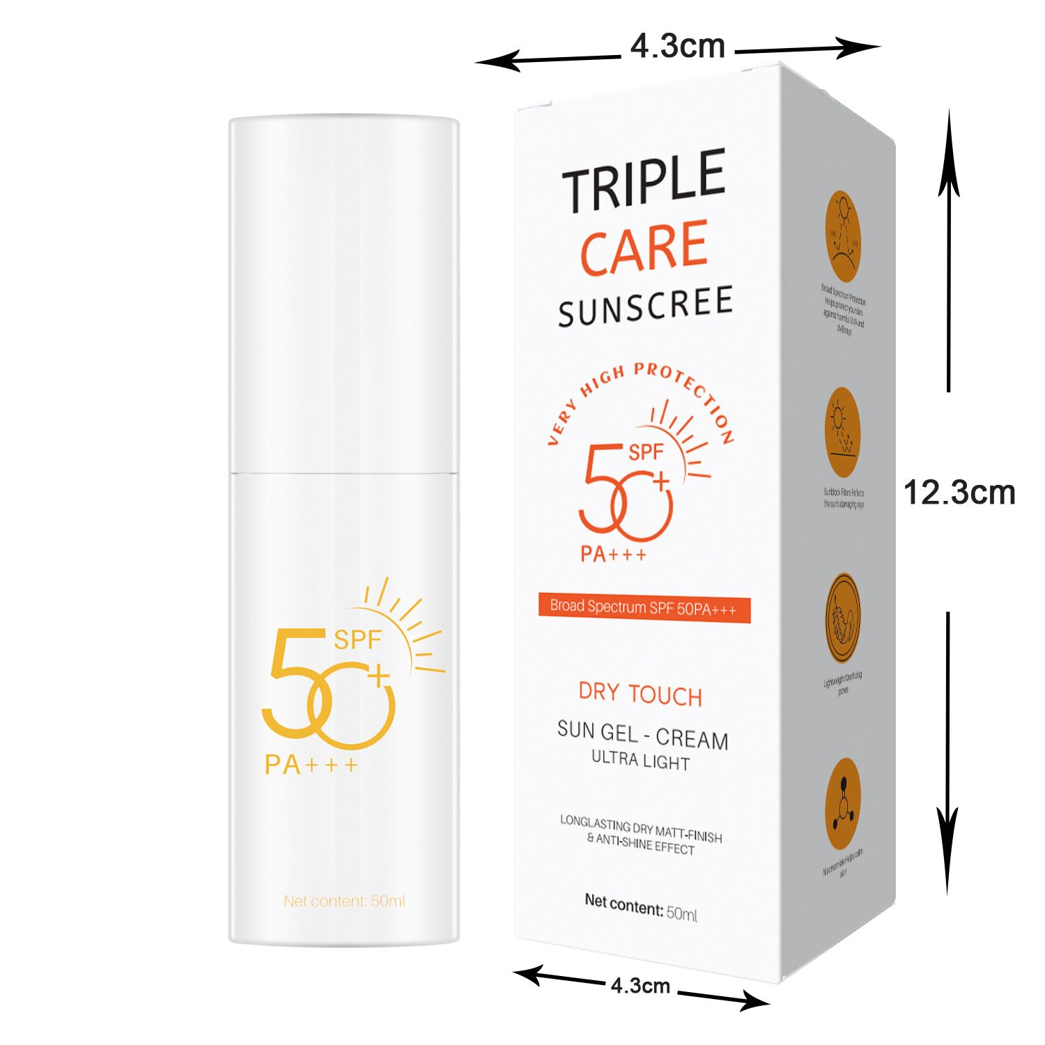 Sunscreen SPF 50 Private Label Vegan UV Protection Brightens and Moisturizes Skin Sun Block Sunscreen