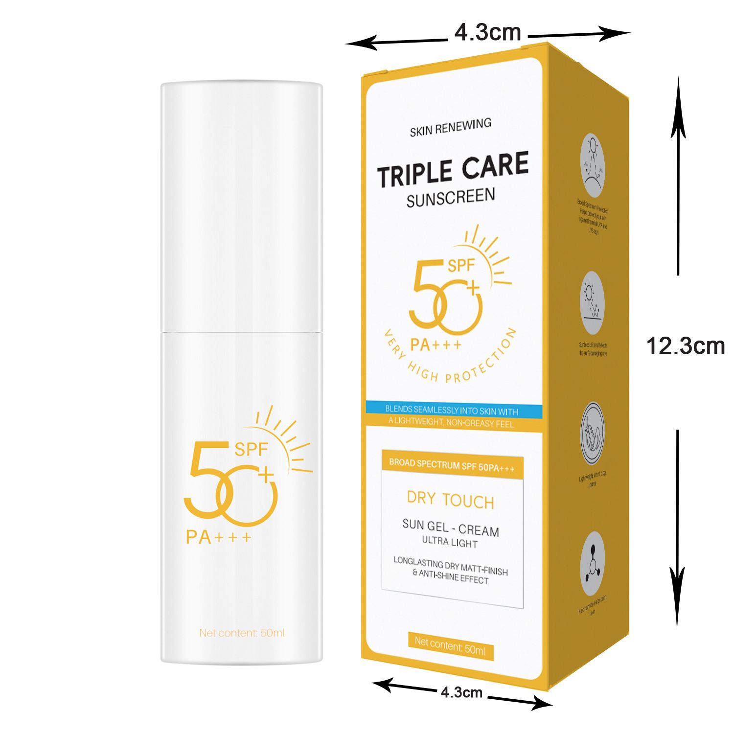 Sunscreen SPF 50 Private Label Vegan UV Protection Brightens and Moisturizes Skin Sun Block Sunscreen