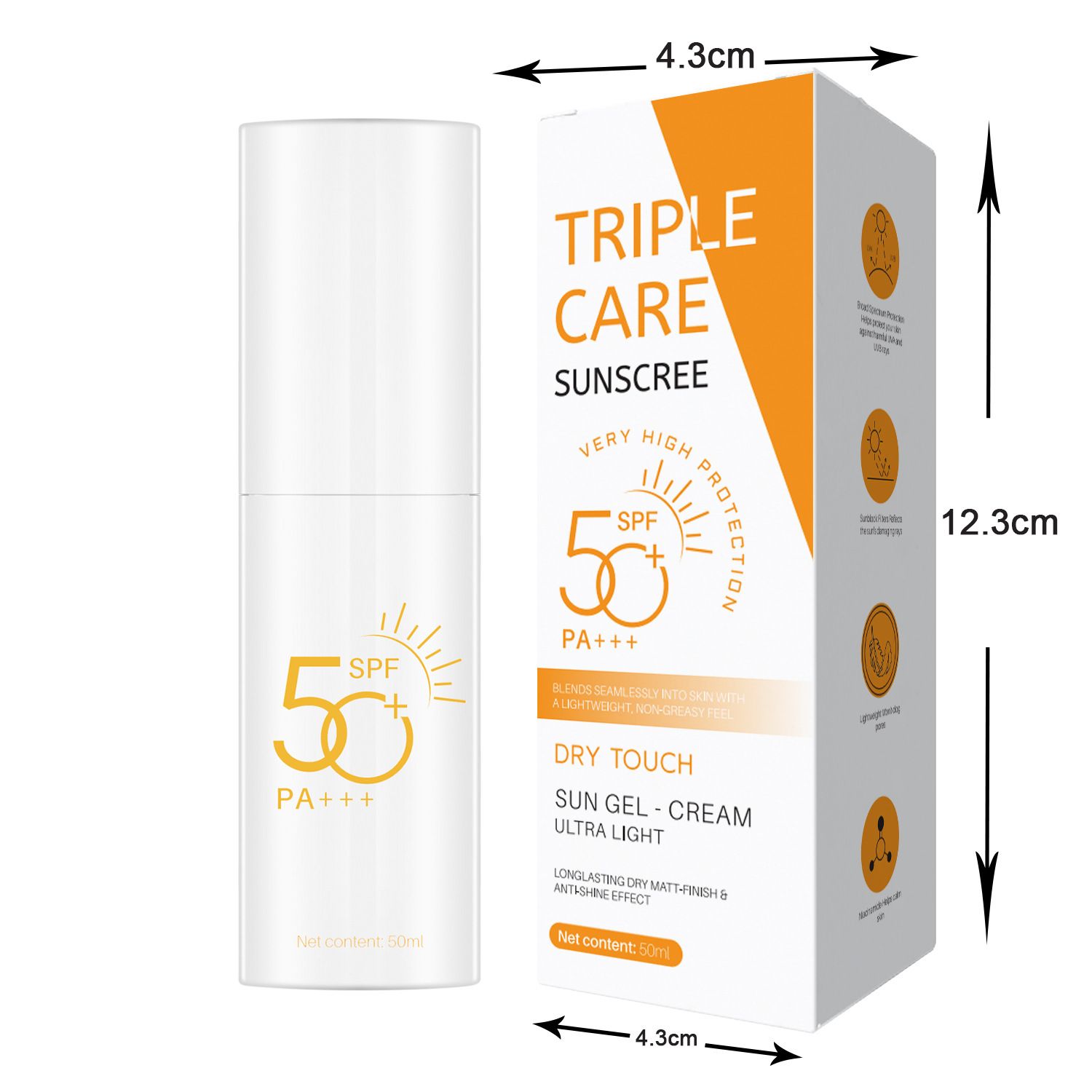 Sunscreen SPF 50 Private Label Vegan UV Protection Brightens and Moisturizes Skin Sun Block Sunscreen