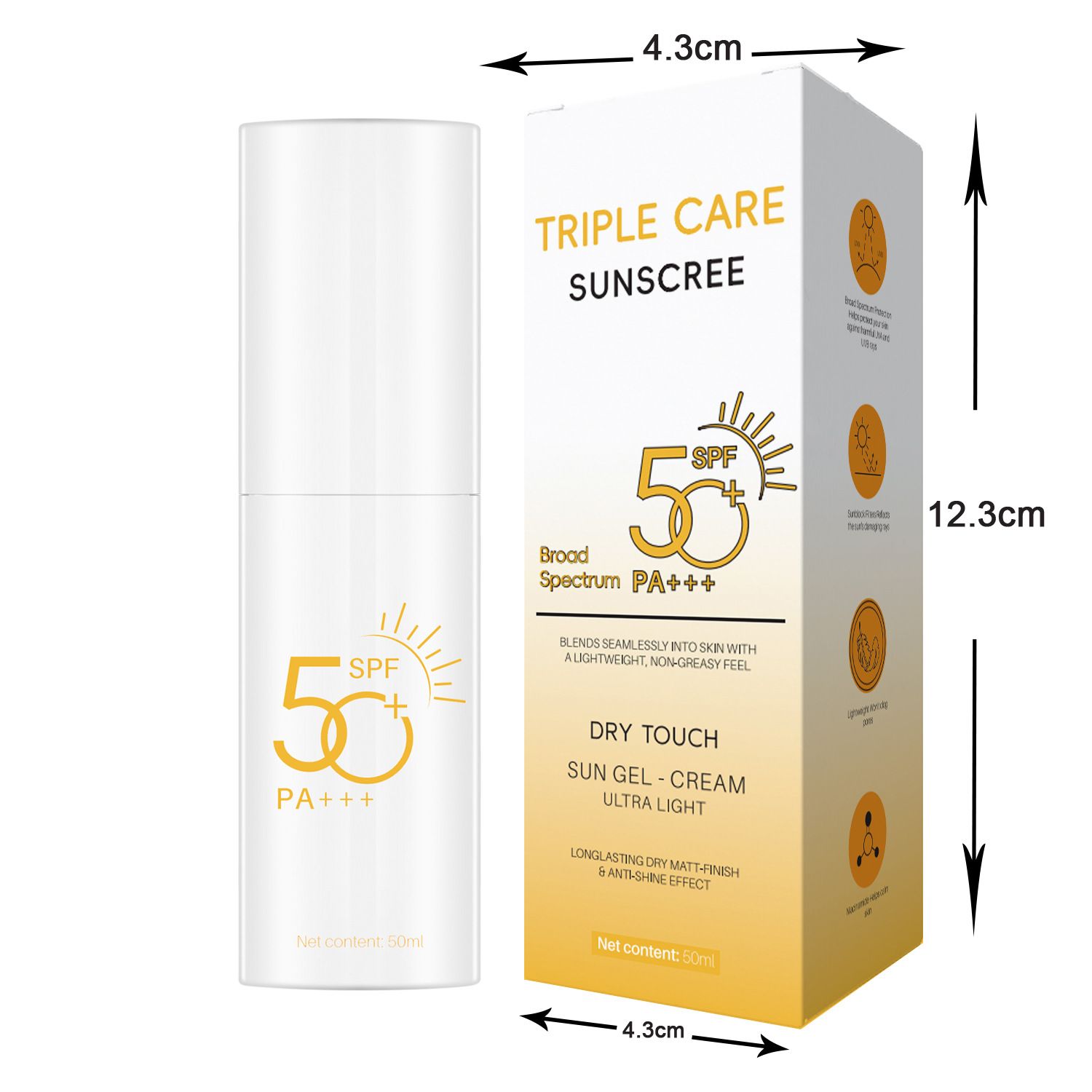 Sunscreen SPF 50 Private Label Vegan UV Protection Brightens and Moisturizes Skin Sun Block Sunscreen