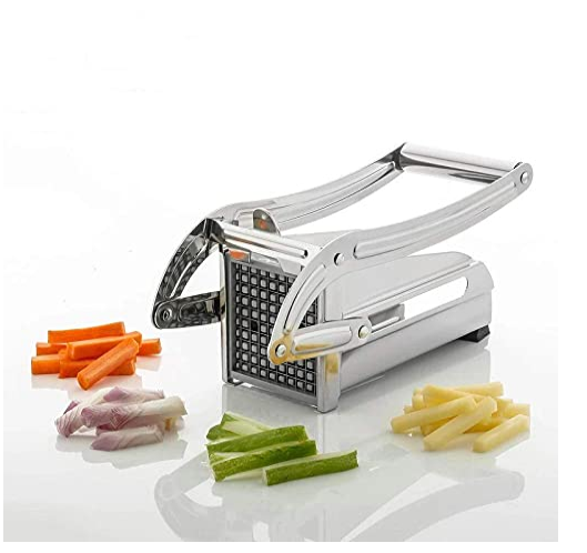 Manual Metallic Chips cutter,Potato Chips Strip Cutting Cutter Machine Maker Slicer Chopper with 2 Chips Cutter, Salad Vegetable & Potato Chipper