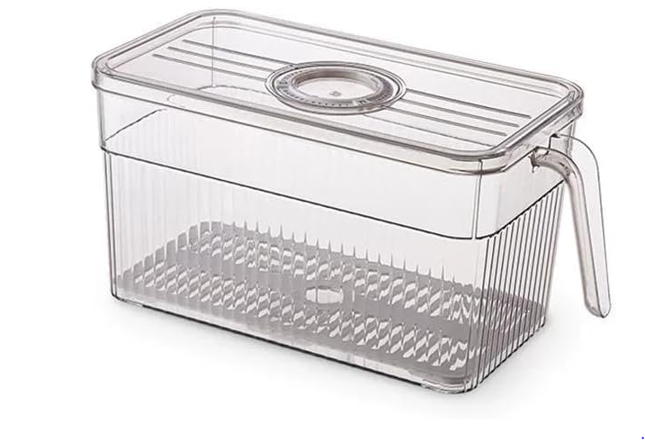 3 Liter Acrylic Fridge Container Refrigerator Organizer Bins, Kitchen Organizers and Storage, Refrigerator Organizers and Storage, Stackable Clear Food Storage Bins, Fridge