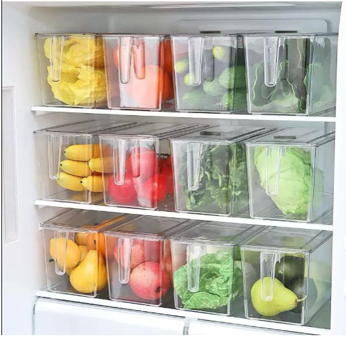 3 Liter Acrylic Fridge Container Refrigerator Organizer Bins, Kitchen Organizers and Storage, Refrigerator Organizers and Storage, Stackable Clear Food Storage Bins, Fridge