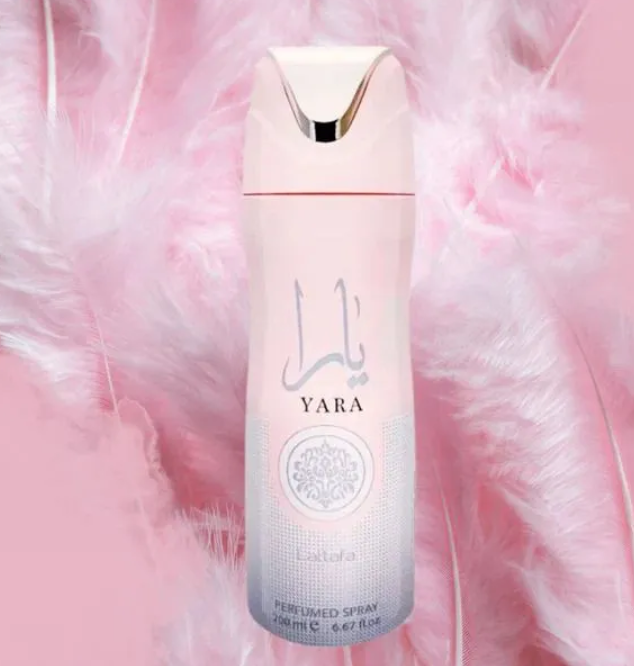 Lattafa Yara Perfumed Body Spray 200ml - Yara by Lattafa Deodorant Perfume unisex body Spray  Gift by lataffa