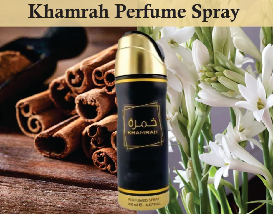 Khamrah Deodorant Spray 200ML unisex  spicy, woody, and floral deodorant  By Lattafa