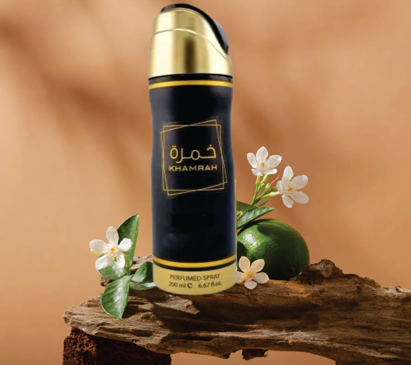 Khamrah Deodorant Spray 200ML unisex  spicy, woody, and floral deodorant  By Lattafa