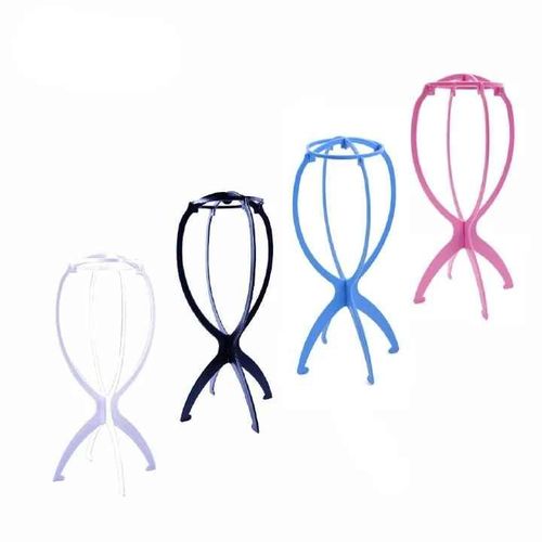 5PC Four Colors Wig Stands Plastic Hat Display Wig Head Holders 17x34Cm Mannequin Head/Stand Portable Folding Wig Stand