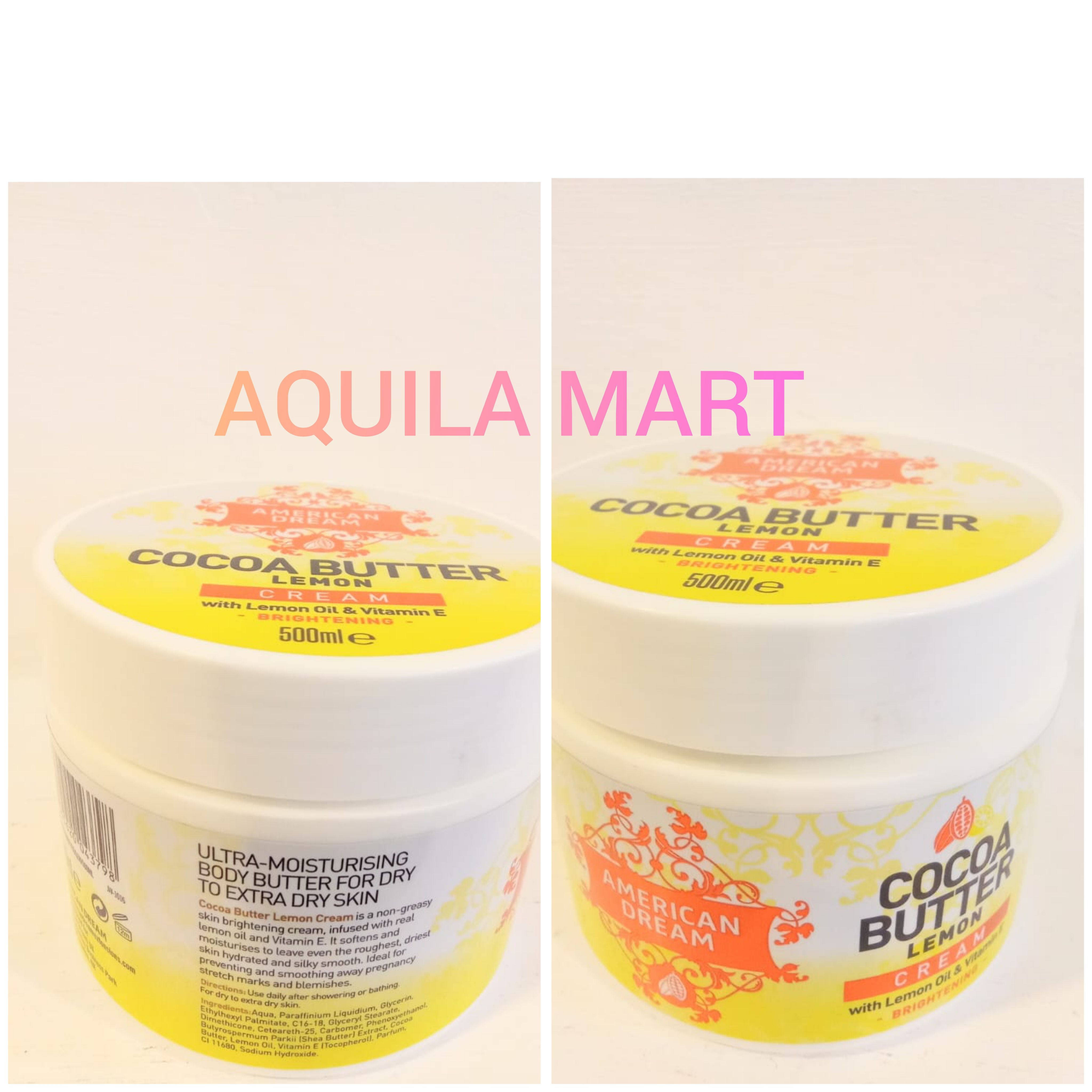 American Dream  Cocoa Butter Lemon Cream  with lemon Oil & Vitamin E that help skin brightening,softens and moisturises even the roughest driest skin hydrated and silky smooth clear  stretch marks spo