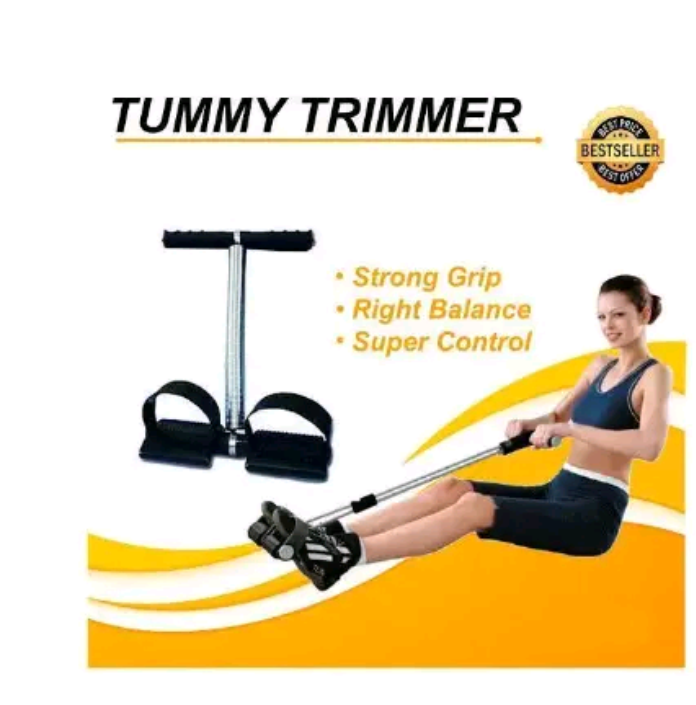 SPECIAL OFFER! Tummy Trimmer Elastic Sit up Pull Rope Pedal Resistance Band Powerful Spring Drawstring Tummy Trimmer Equipment Portable Home Gym Reduce Belly Fat & Shape Waist Strengthen Chest & Arms