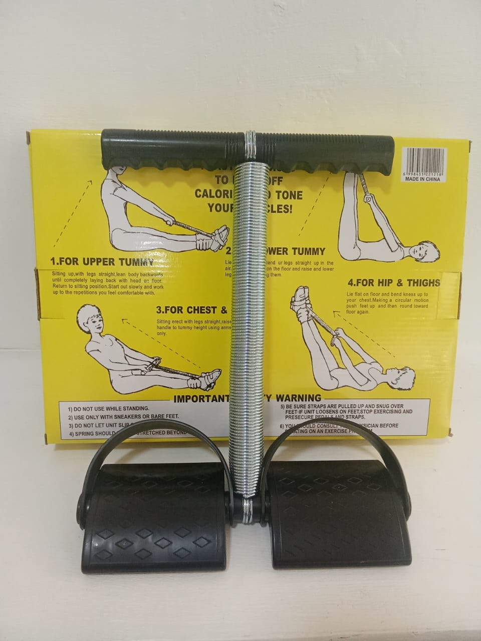 SPECIAL OFFER! Tummy Trimmer Elastic Sit up Pull Rope Pedal Resistance Band Powerful Spring Drawstring Tummy Trimmer Equipment Portable Home Gym Reduce Belly Fat & Shape Waist Strengthen Chest & Arms