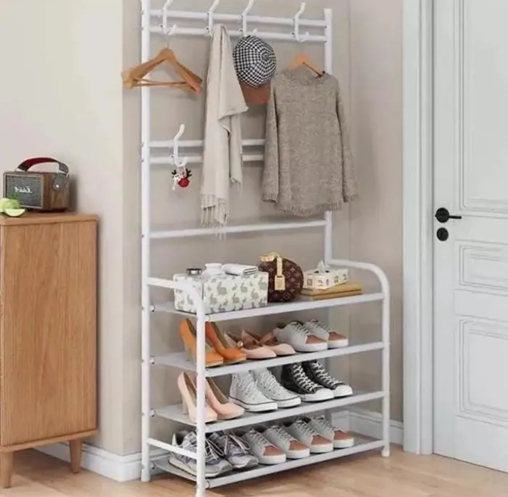 BEST OFFER! 5-Layer Assembled Shoe Rack Floor Coat,Hat Rack Intergrated Bedroom Living room Bathroom Hanger Hall Rack Maximize space,Easier retrival,Prevent loss & Damage of Shoes Preseve Shoe Quality